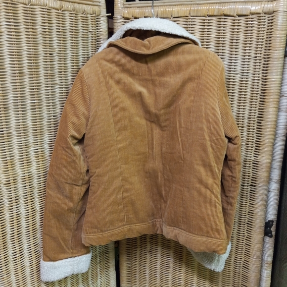 Xhilaration Coat Jacket Beige Corduroy & Leather Moto Detach Collar Size… - Picture 3 of 9